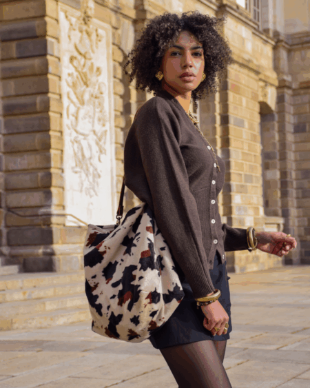 Sac hobo imprimé vache