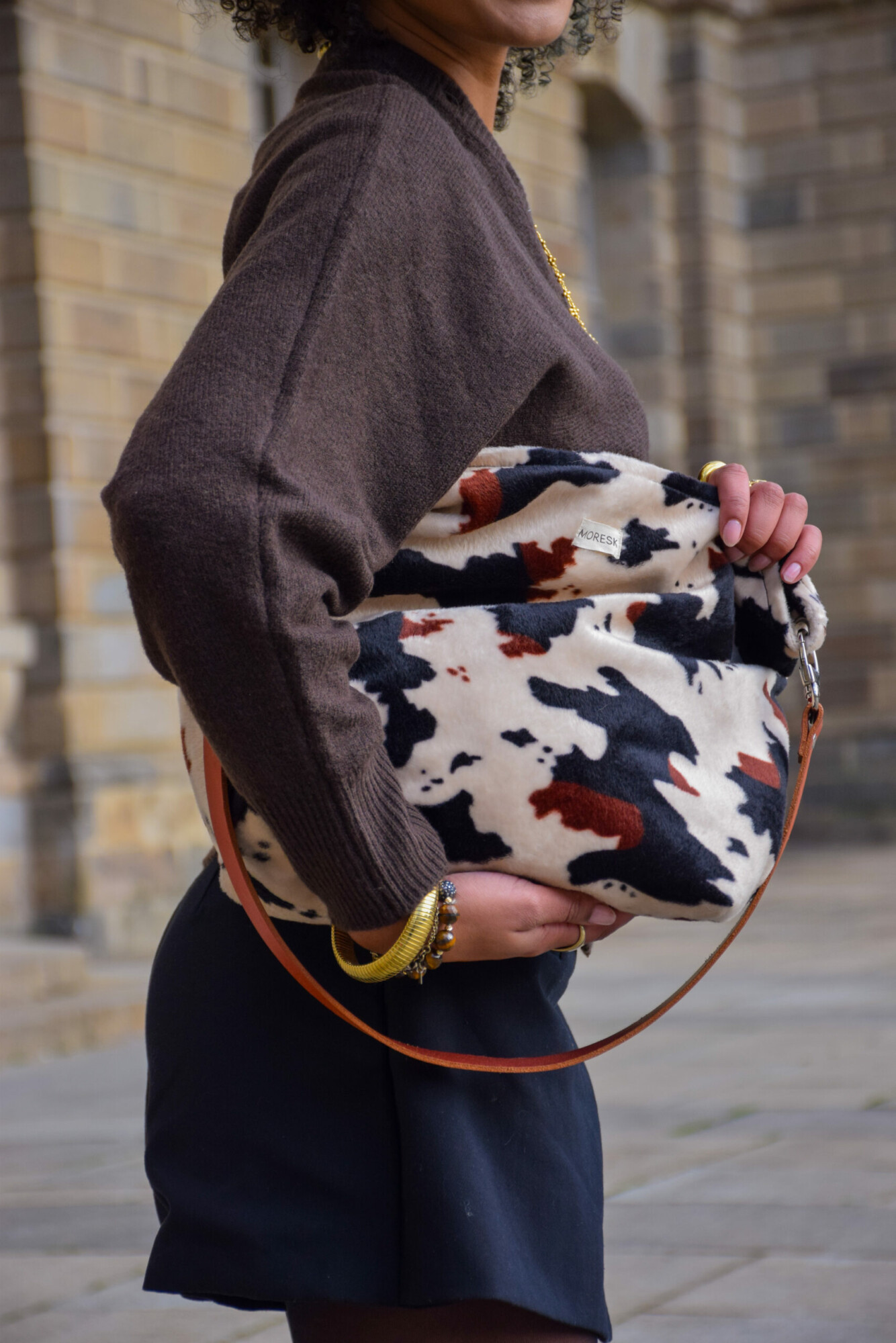 Sac hobo imprimé vache – Image 3